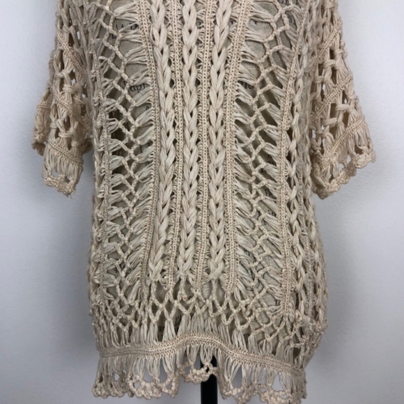Anthropologie Open Knit Boho Top - Picture 3 of 6